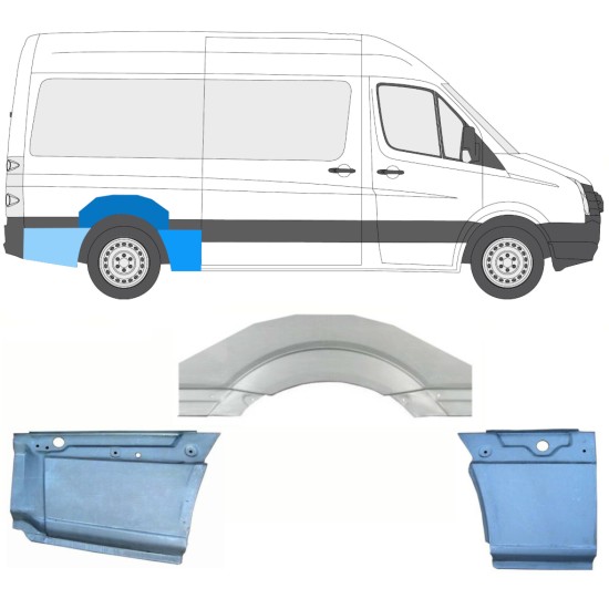 Sidovägg hjulhuskant för Volkswagen Crafter 2005-2017 / Höger / Set 13941