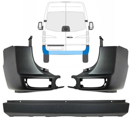 Stötfångare bak för Volkswagen Crafter 2005-2017 / Set 15554