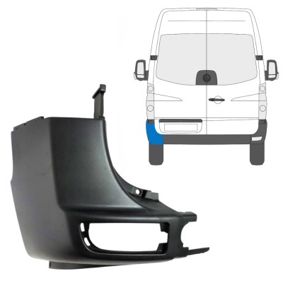 Stötfångarhörn bak för Volkswagen Crafter 2005-2017 / Vänster 15547