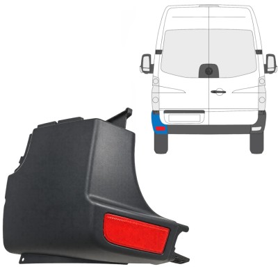 Bak stötfångarhörn + reflexlampa för Volkswagen Crafter 2005-2017 / Vänster / Set 15552