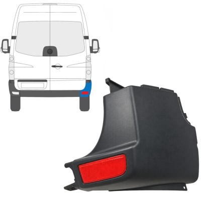 Bak stötfångarhörn + reflexlampa för Volkswagen Crafter 2005-2017 / Höger / Set 15553