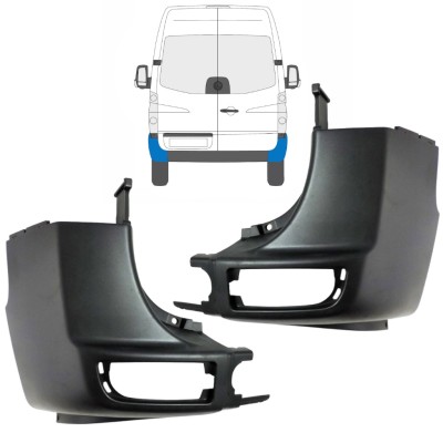 Stötfångarhörn bak för Volkswagen Crafter 2005-2017 / Vänster+Höger / Set 15549