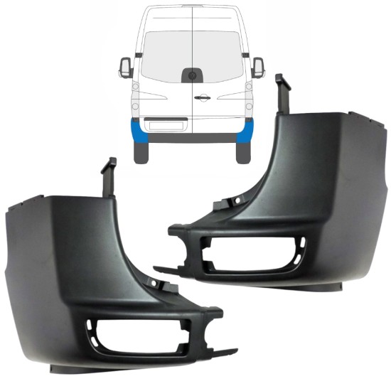 Stötfångarhörn bak för Volkswagen Crafter 2005-2017 / Vänster+Höger / Set 15549
