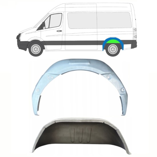 Hjulhus reparationsplåt för Volkswagen Crafter 2005-2017 / Vänster / Set 14322
