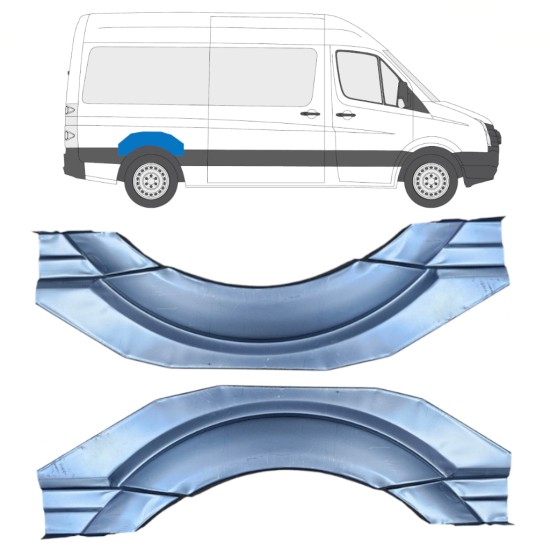 Sidovägg hjulhuskant för Volkswagen Crafter 2005-2017 / Vänster+Höger / Set 16159