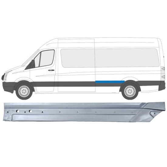 Sidovägg hjulhuskant för Volkswagen Crafter 2005-2017 / Vänster 14334