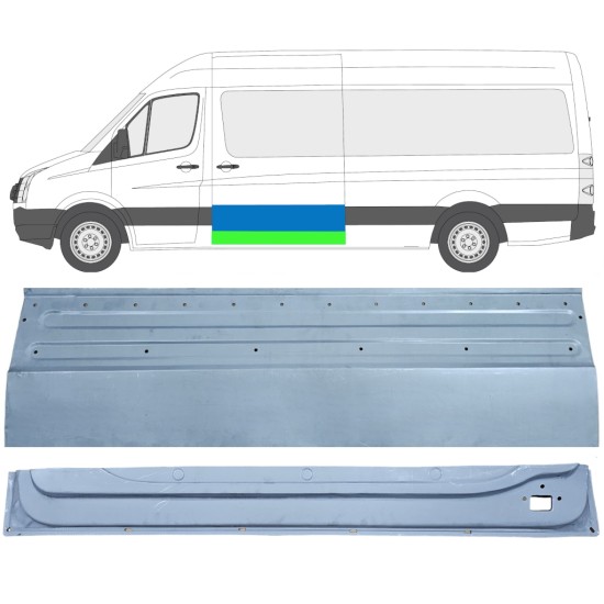 Inre + yttre skjutdörr reparationspanel för Volkswagen Crafter 2005-2017 / Vänster / Set 14320