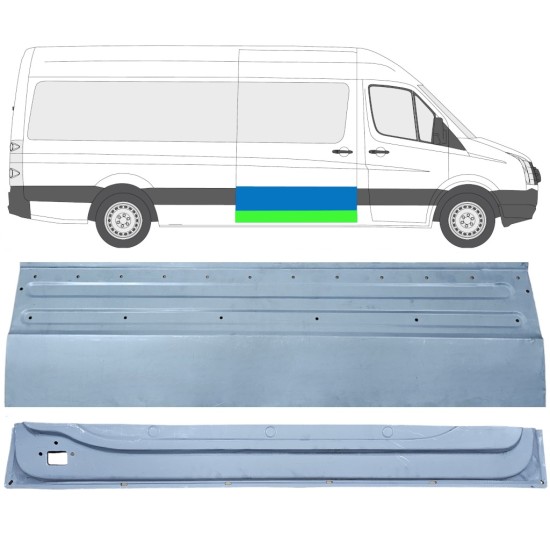 Inre + yttre skjutdörr reparationspanel för Volkswagen Crafter 2005-2017 / Höger / Set 14319