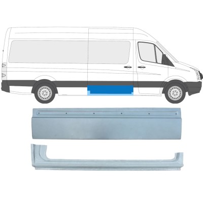 Skjutdörr reparationspanel för Volkswagen Crafter 2005-2017 / Höger / Set 14013