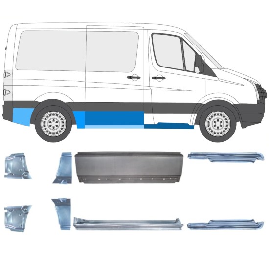Reparationspanel set för Volkswagen Crafter 2005-2017 / Vänster+Höger / 15592