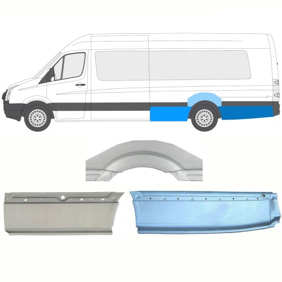 Sidovägg hjulhuskant för Volkswagen Crafter 2005-2017 / Vänster / Set 13946