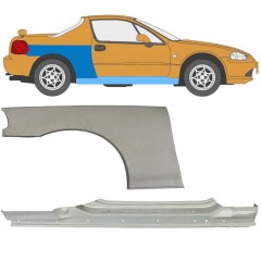 Hel tröskel + bak skärm reparationspanel för Honda Civic Del Sol 1992-1998 / Höger / Set 11143