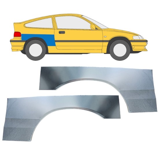 Sidovägg hjulhuskant för Honda CRX 1987-1992 / Vänster+Höger / Set 16339
