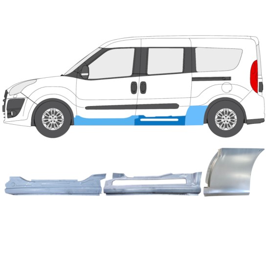 Reparationspanel set för Fiat Doblo 2010-2022 / Vänster / 15001