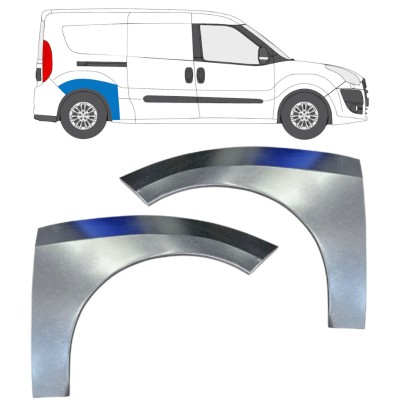 Sidovägg hjulhuskant för Fiat Doblo 2010-2022 / Vänster+Höger / Set 15038