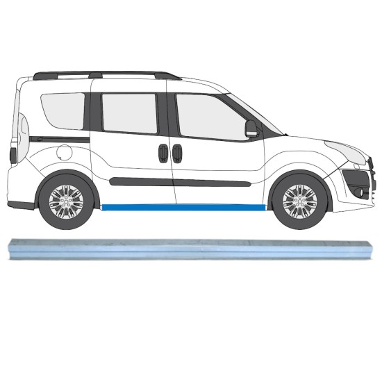 Tröskelplåt reparationspanel för Opel Combo D 2011-2018 / Vänster = Höger (symmetrisk) 15362