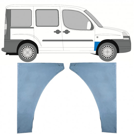 Reparationspanel till framskärm för Fiat Doblo 2001-2010 / Vänster+Höger / Set 9739