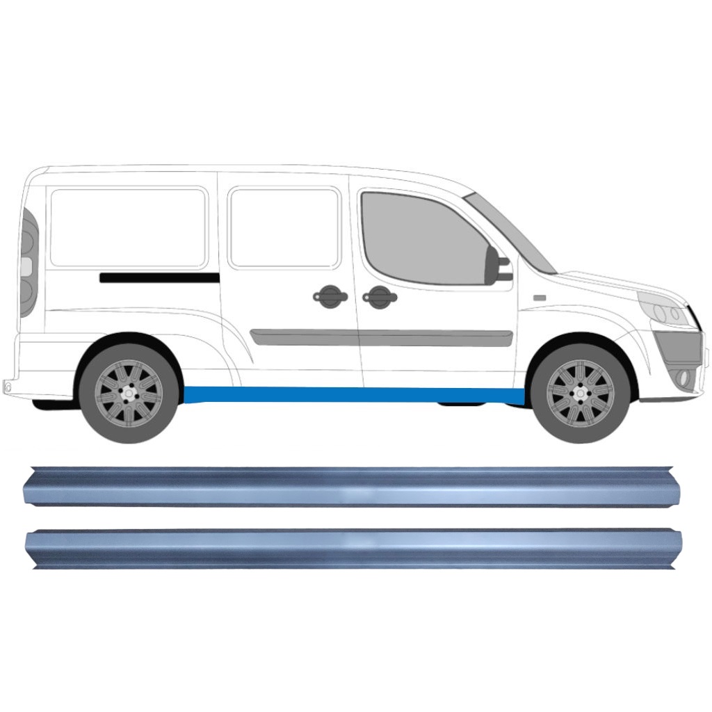 Tröskelplåt Reparationspanel För Fiat Doblo Maxi 2001-2010 / Set 11347