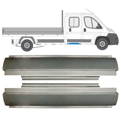 Bak tröskel reparationspanel för Fiat Ducato 2006-2014 / Vänster+Höger / Dubbelkabin / Set 14565