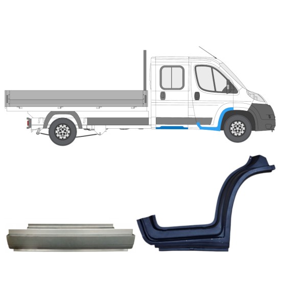 Reparationspanel set för Fiat Ducato 2006-2014 / Höger / Dubbelkabin / 14796 Reparationspanel set för Fiat Ducato 2006-2014 / Höger / Dubbelkabin / 14796