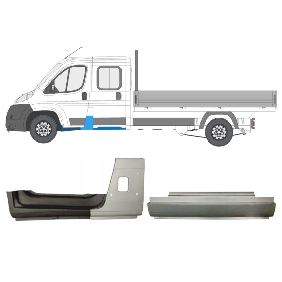 Reparationspanel set för Fiat Ducato 2006-2014 / Vänster / Dubbelkabin / 14801 Reparationspanel set för Fiat Ducato 2006-2014 / Vänster / Dubbelkabin / 14801