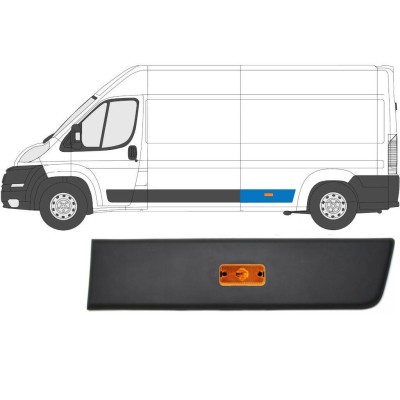 Prydnadslist skyddslist sidovägg bak med lampa för Fiat Ducato 2006-2018 / Vänster / Set 10679