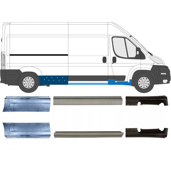 Tröskelplåt reparationspanel för Fiat Ducato 2006-2026 / Vänster+Höger / Set 9701