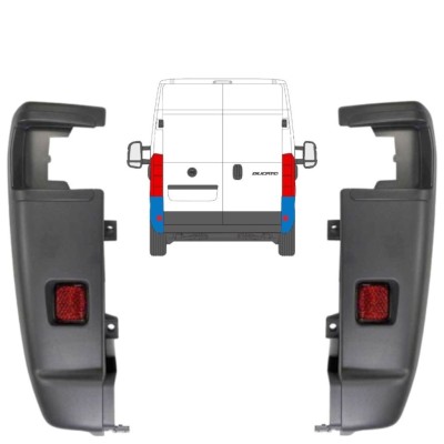 Bak hörn stötfångare 270 grader för Fiat Ducato 2006-2018 / Vänster+Höger / Set 9835