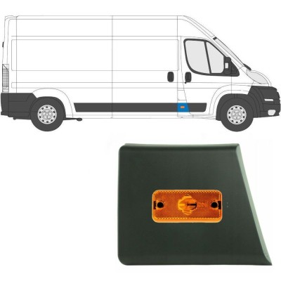 Prydnads Skyddslist stolpe med lampa för Peugeot Boxer 2006-2018 / Höger / Set 14137