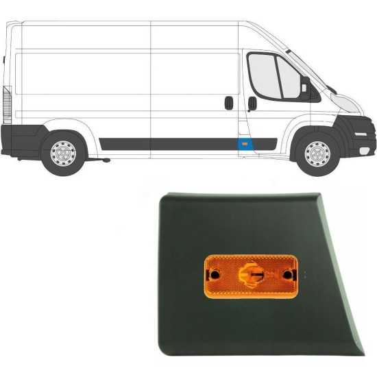 Prydnads Skyddslist stolpe med lampa för Fiat Ducato 2006-2018 / Höger / Set 10678