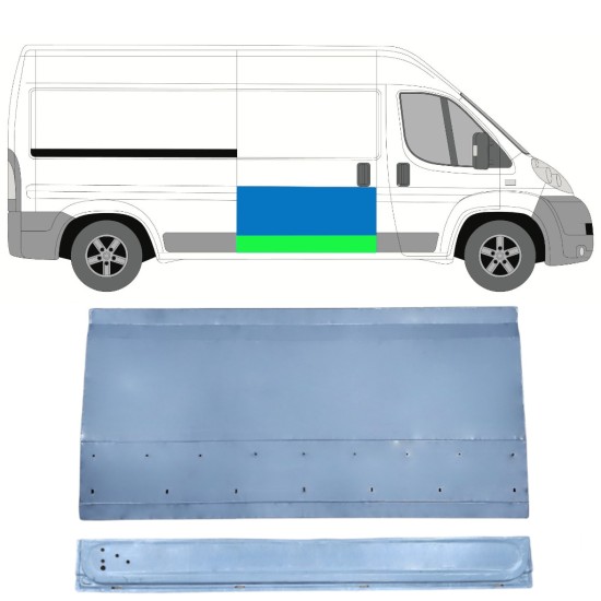 Inre + yttre skjutdörr reparationspanel för Fiat Ducato 2006-2014 / Höger / Set 14824 Inre + yttre skjutdörr reparationspanel för Fiat Ducato 2006-2014 / Höger / Set 14824
