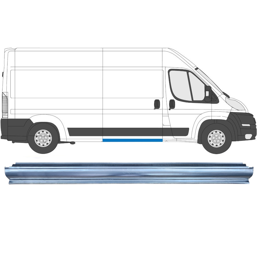 Skjutdörr Tröskel Reparationspanel För Fiat Ducato 2006- / Vänster = Höger (Symmetrisk) 5947
