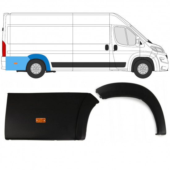 Set med bakre hjulhuslister med lampa för Fiat Ducato Boxer Relay 2018- / Höger /  10239