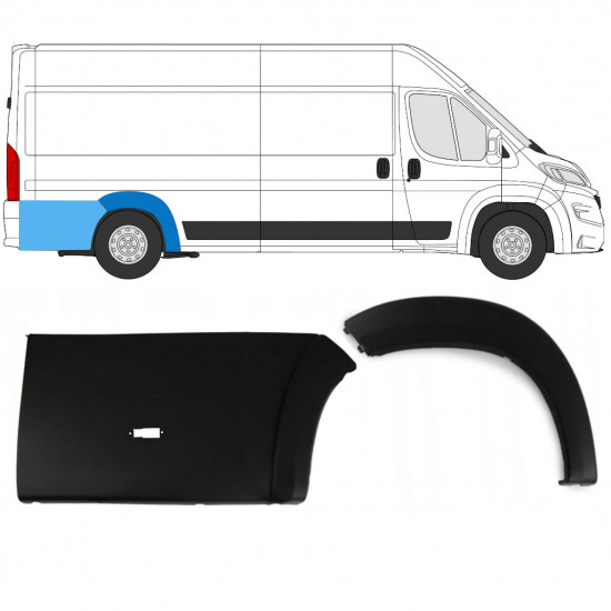 Set med bakre hjulhuslister för Fiat Ducato Boxer Relay 2018- / Höger /  8587