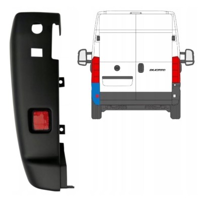Bak hörn stötfångare 180 grader för Fiat Ducato 2018- / Höger 16025