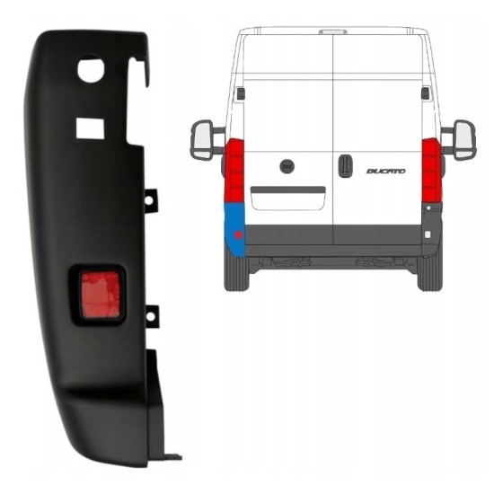 Bak hörn stötfångare 180 grader för Fiat Ducato 2018- / Höger 16025