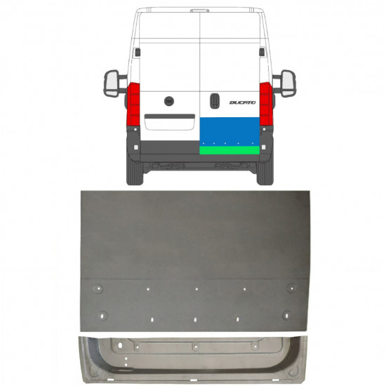 Reparationspanel för bakdörr för Fiat Ducato 2006- / Höger / Set 11680