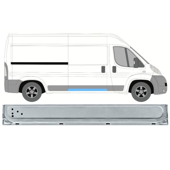 Skjutdörr reparationspanel inre för Citroen Jumper 2006-2026 / Höger 17044