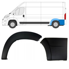 Prydnadslist skyddslist sidovägg bak för Peugeot Boxer 2018- / Vänster / Set 13302