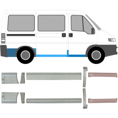 FIAT DUCATO BOXER RELAY 1994-2006 TRÖSKELPLÅT TILL BAK VINGE / UPPSÄTTNING AV 10