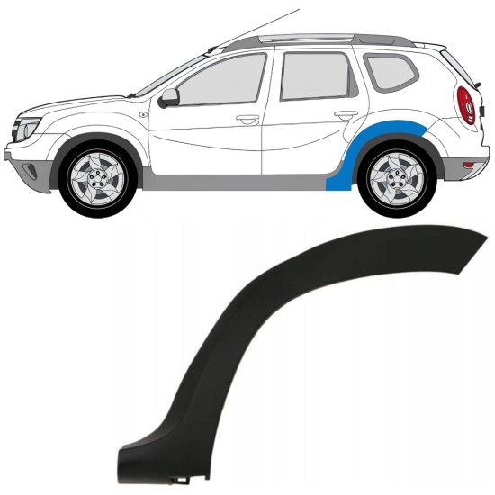 Prydnadslist stänkskärm list för Dacia Duster 2010-2017 / Vänster 16020