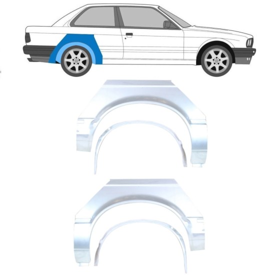 Inre + yttre bak skärm reparationspanel för BMW 3 E30 1982-1987 / Set 10850