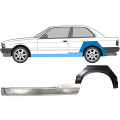 Hel tröskel + bak skärm reparationspanel för BMW 3 E30 1982-1987 / Vänster / Set 11235