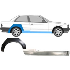 Hel tröskel + bak skärm reparationspanel för BMW 3 E30 1982-1987 / Höger / Set 11234