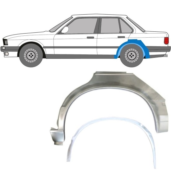 Inre + yttre bak skärm reparationspanel för BMW 3 E30 1982-1987 / Vänster / Set 10858