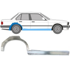 Hel tröskel + bak skärm reparationspanel för BMW 3 E30 1982-1987 / Höger / Set 11237