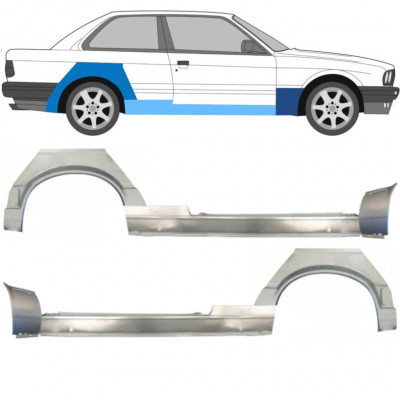 BMW 3 E30 1987-1994 2 DÖRRAR REPARATION AV BAKSKÄRM + TRÖSKEL + REPARATIONSPANEL FÖR FRAMSKÄRM / VÄNSTER+HÖGER