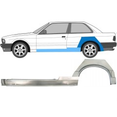 Hel tröskel + bak skärm reparationspanel för BMW 3 E30 1987-1994 / Vänster / Set 11506
