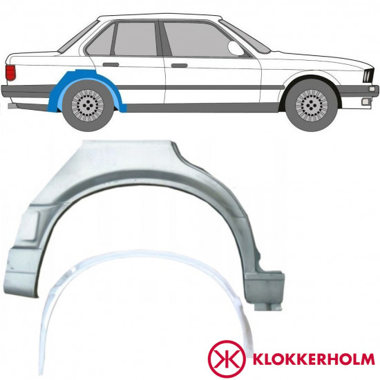 BMW 3 E30 1987-1994 4 DÖRRAR REPARATION AV BAKSKÄRM INRE + YTTRE / UPPSÄTTNING / HÖGER