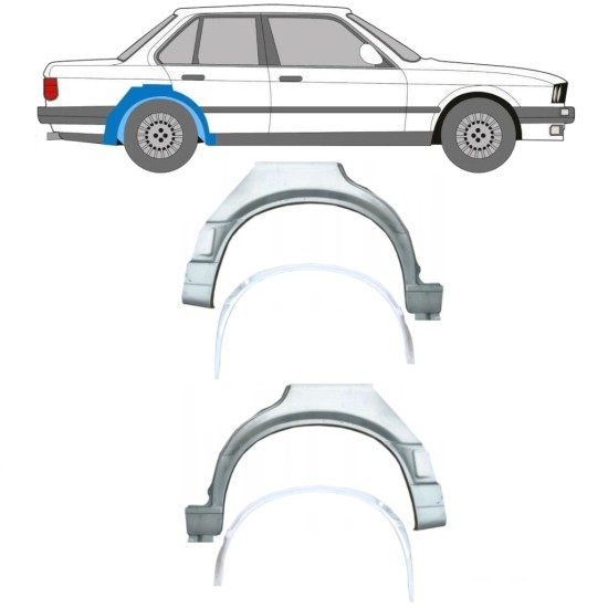 Inre + yttre bak skärm reparationspanel för BMW 3 E30 1987-1994 / Set 10862